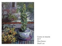 Cactus en maceta 2017 Ã“leo/lienzo 50x65 cm